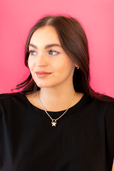 Star and Lock Necklace