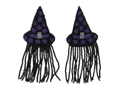 Witch Hat with Fringe Earrings