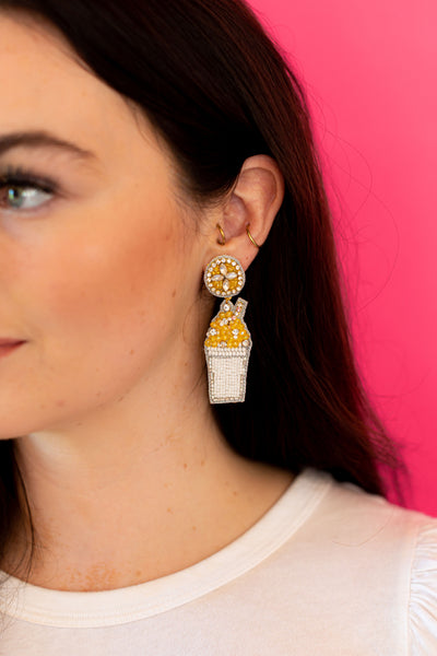 Snowball Earrings - Yellow
