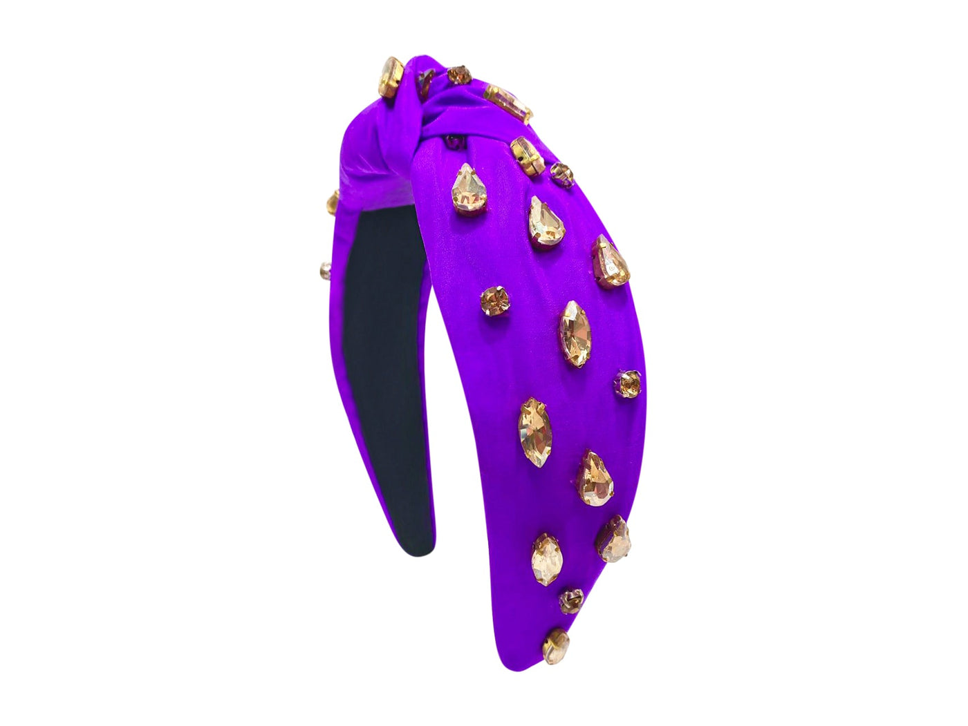 Headband Rhinestone Knot - Purple and Gold