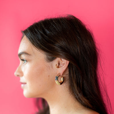 Maddie Huggie Earrings - Burgundy