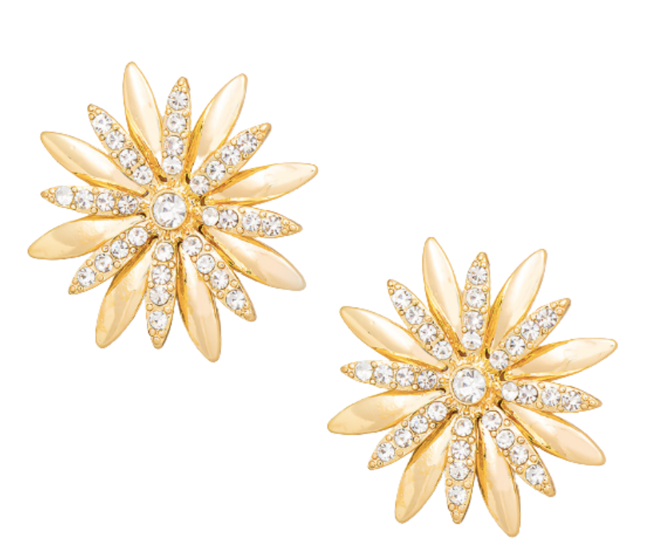 Flower Rhinestone Burst Earrings